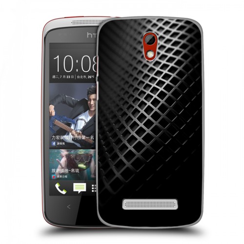 Дизайнерский пластиковый чехол для HTC Desire 500 Текстура металла