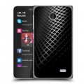 Дизайнерский пластиковый чехол для Nokia X Текстура металла