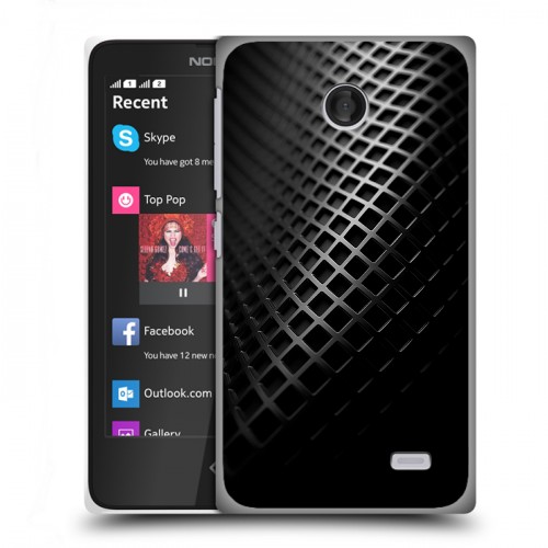 Дизайнерский пластиковый чехол для Nokia X Текстура металла