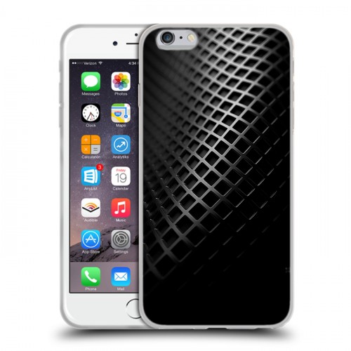 Дизайнерский силиконовый чехол для Iphone 6 Plus/6s Plus Текстура металла