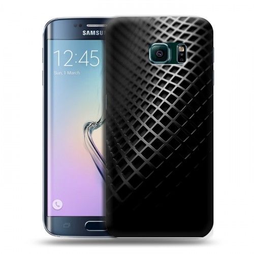 Дизайнерский силиконовый чехол для Samsung Galaxy S6 Edge Текстура металла