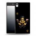 Дизайнерский пластиковый чехол для Sony Xperia E5 Золотой скрудж макдак