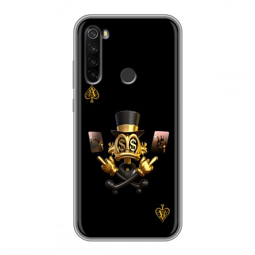 Дизайнерский силиконовый с усиленными углами чехол для Xiaomi RedMi Note 8T Золотой скрудж макдак