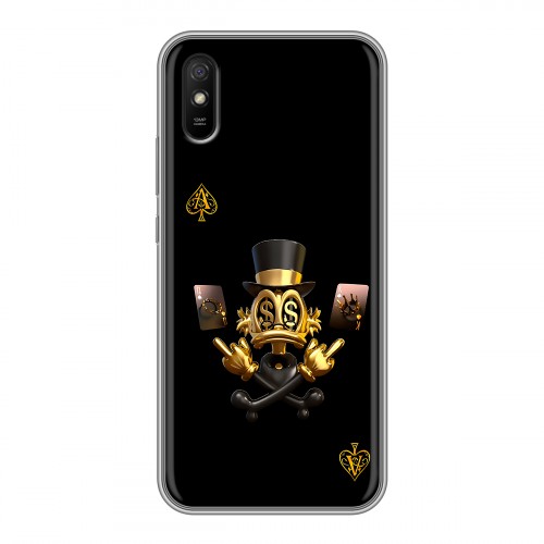 Дизайнерский силиконовый чехол для Xiaomi RedMi 9A Золотой скрудж макдак