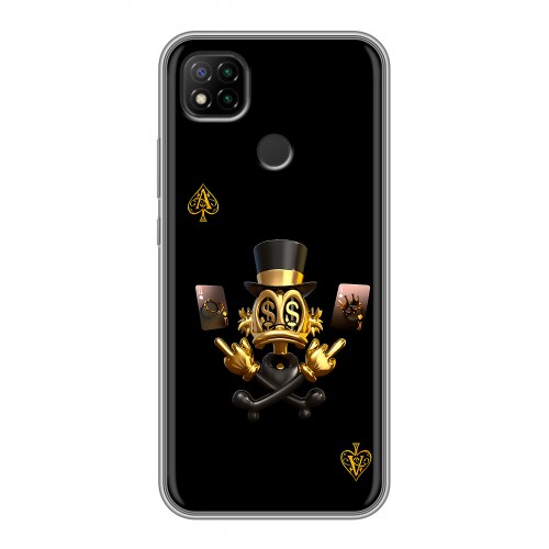 Дизайнерский силиконовый чехол для Xiaomi RedMi 9C Золотой скрудж макдак