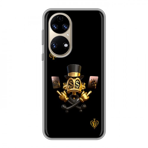 Дизайнерский силиконовый чехол для Huawei P50 Pro Золотой скрудж макдак