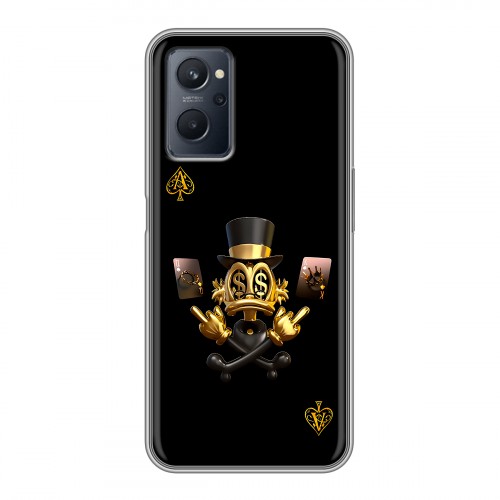 Дизайнерский силиконовый чехол для Realme 9i Золотой скрудж макдак
