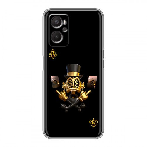 Дизайнерский силиконовый с усиленными углами чехол для OPPO A96 Золотой скрудж макдак