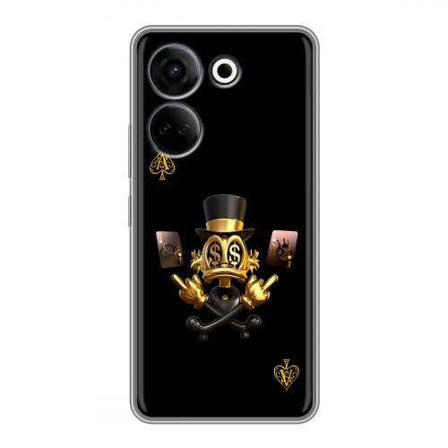 Дизайнерский силиконовый чехол для Tecno Camon 20 Золотой скрудж макдак