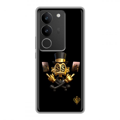 Дизайнерский силиконовый чехол для Vivo S17 Золотой скрудж макдак