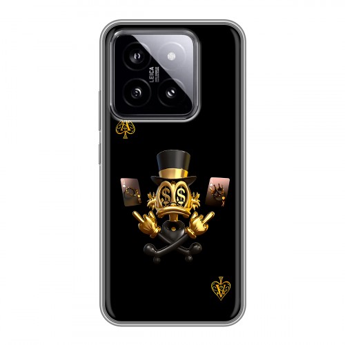 Дизайнерский силиконовый чехол для Xiaomi 14 Золотой скрудж макдак