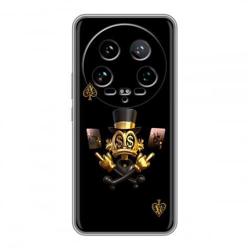 Дизайнерский силиконовый чехол для Xiaomi 14 Ultra Золотой скрудж макдак