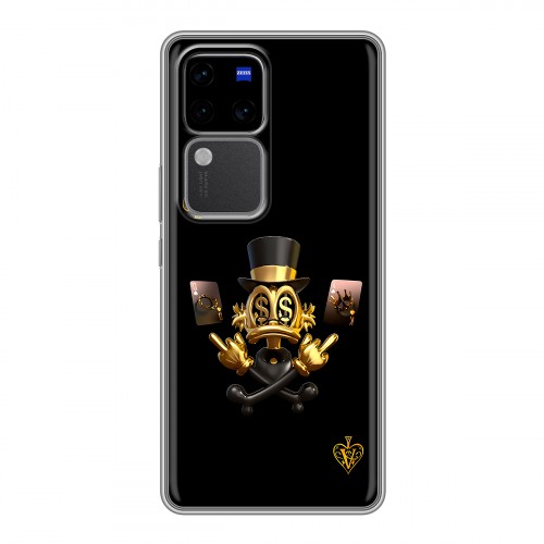 Дизайнерский силиконовый чехол для Vivo V30 Pro Золотой скрудж макдак