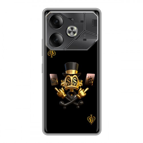 Дизайнерский силиконовый чехол для Tecno Pova 6 Золотой скрудж макдак