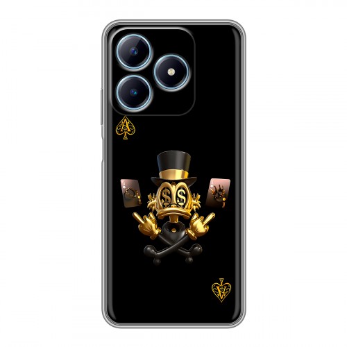 Дизайнерский силиконовый чехол для Realme C63 Золотой скрудж макдак