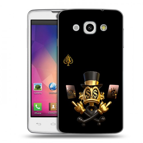 Дизайнерский пластиковый чехол для LG L60 Золотой скрудж макдак