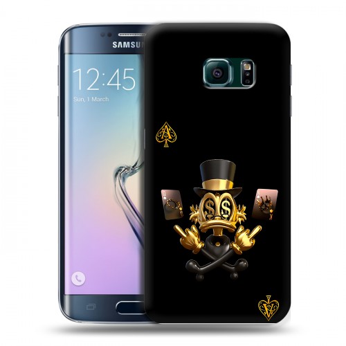 Дизайнерский силиконовый чехол для Samsung Galaxy S6 Edge Золотой скрудж макдак