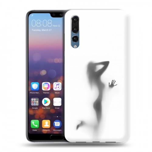Дизайнерский силиконовый с усиленными углами чехол для Huawei P20 Pro Силуэт