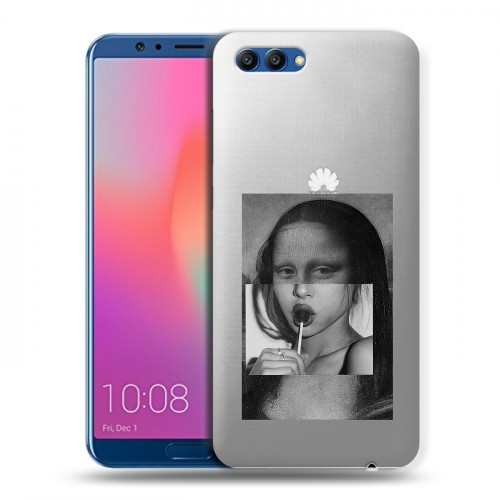 Полупрозрачный дизайнерский пластиковый чехол для Huawei Honor View 10 Мона Лиза