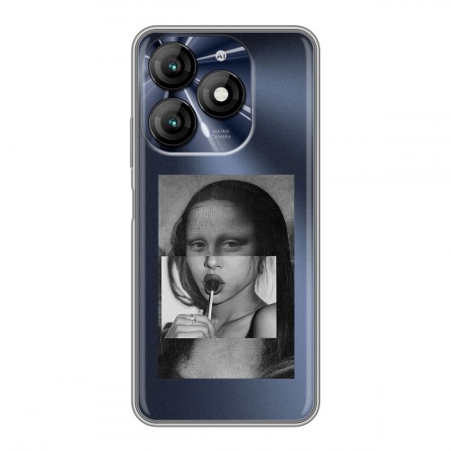 Полупрозрачный дизайнерский силиконовый чехол для Itel A70 Мона Лиза