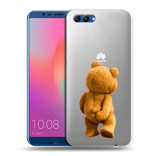 Полупрозрачный дизайнерский пластиковый чехол для Huawei Honor View 10 Медведь