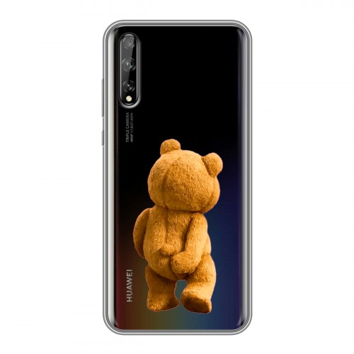 Полупрозрачный дизайнерский силиконовый чехол для Huawei Y8p Медведь