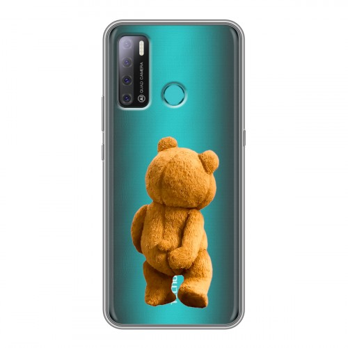 Полупрозрачный дизайнерский силиконовый с усиленными углами чехол для Tecno Pouvoir 4 Медведь