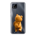 Полупрозрачный дизайнерский силиконовый с усиленными углами чехол для Realme C20 Медведь