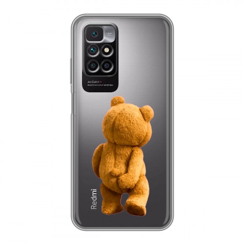 Полупрозрачный дизайнерский силиконовый чехол для Xiaomi Redmi 10 Медведь