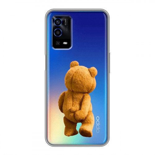 Полупрозрачный дизайнерский силиконовый с усиленными углами чехол для OPPO A55 Медведь