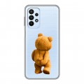 Полупрозрачный дизайнерский силиконовый чехол для Samsung Galaxy A23 Медведь