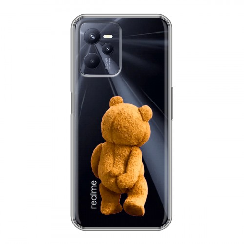Полупрозрачный дизайнерский силиконовый чехол для Realme C35 Медведь