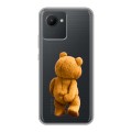 Полупрозрачный дизайнерский силиконовый с усиленными углами чехол для Realme C30 Медведь