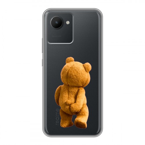 Полупрозрачный дизайнерский пластиковый чехол для Realme C30 Медведь