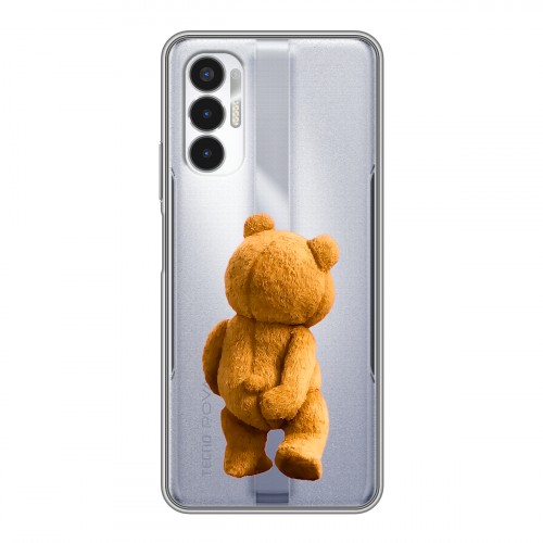 Полупрозрачный дизайнерский пластиковый чехол для Tecno Pova 3 Медведь
