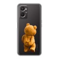 Полупрозрачный дизайнерский силиконовый с усиленными углами чехол для OPPO A96 Медведь