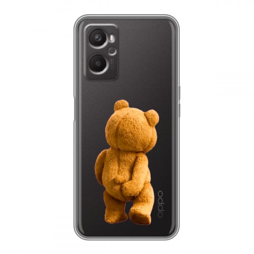 Полупрозрачный дизайнерский силиконовый с усиленными углами чехол для OPPO A96 Медведь
