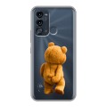 Полупрозрачный дизайнерский силиконовый чехол для Itel Vision 3 Медведь