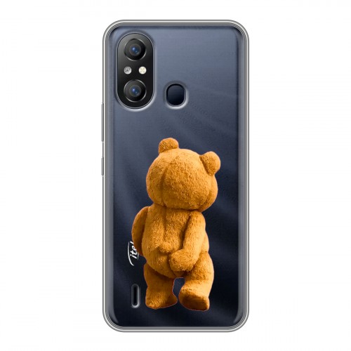 Полупрозрачный дизайнерский пластиковый чехол для Itel A49 Медведь