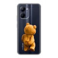 Полупрозрачный дизайнерский силиконовый чехол для Realme C33 Медведь