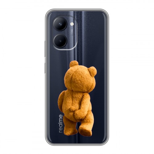 Полупрозрачный дизайнерский силиконовый чехол для Realme C33 Медведь