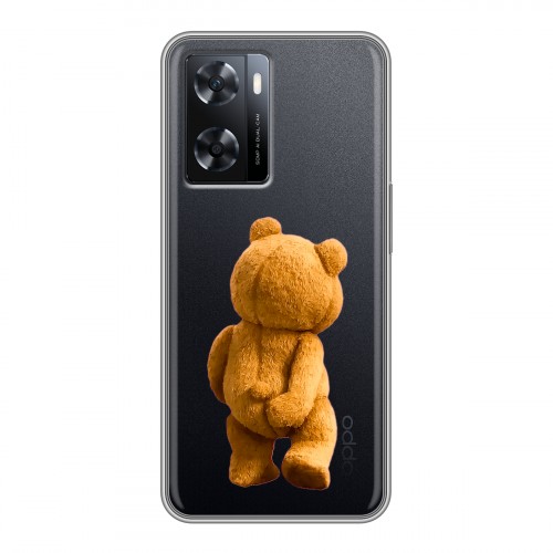 Полупрозрачный дизайнерский пластиковый чехол для OPPO A57s Медведь