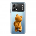 Полупрозрачный дизайнерский силиконовый чехол для Xiaomi Poco X5 Медведь