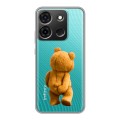 Полупрозрачный дизайнерский силиконовый чехол для Infinix Smart 7 Медведь
