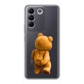 Полупрозрачный дизайнерский силиконовый чехол для Vivo V27e Медведь