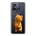 Полупрозрачный дизайнерский силиконовый чехол для Xiaomi RedMi 12C Медведь