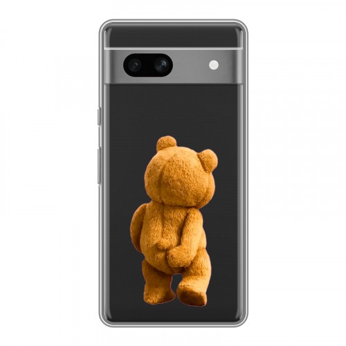 Полупрозрачный дизайнерский пластиковый чехол для Google Pixel 7A Медведь