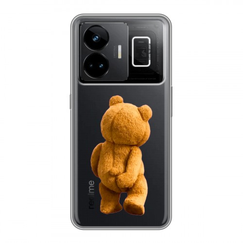 Полупрозрачный дизайнерский пластиковый чехол для Realme GT3 Медведь