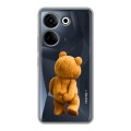 Полупрозрачный дизайнерский силиконовый с усиленными углами чехол для Tecno Camon 20 Медведь