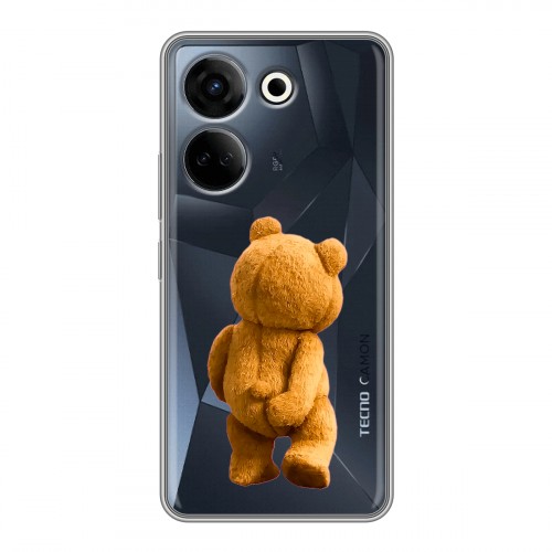 Полупрозрачный дизайнерский пластиковый чехол для Tecno Camon 20 Медведь